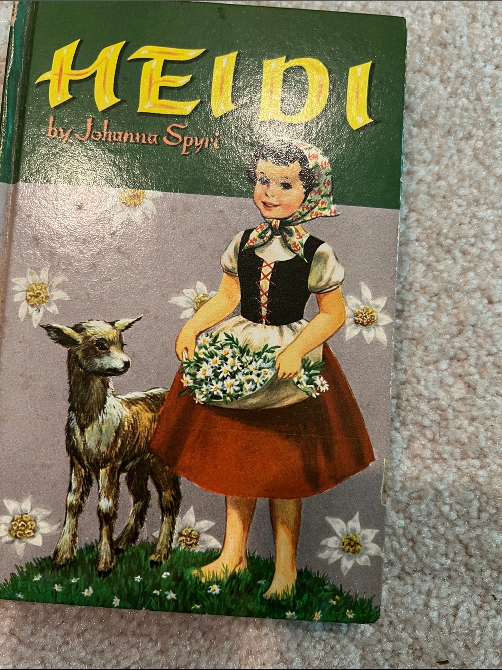 Heidi Hardcover Book with Illustrated Cover - Vintage Collectable